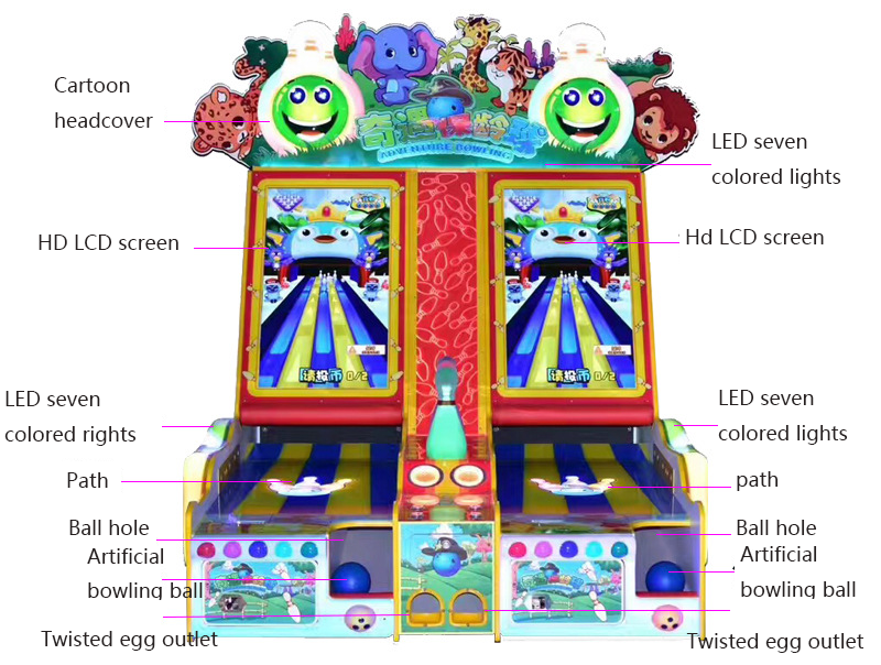 Funny Children Arcade LED Screen Bowling Machine