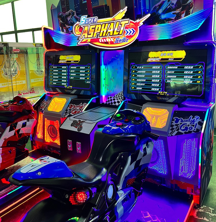 Moneta obsługiwana przez monetę motocykla wyścigowa Arcade Machine